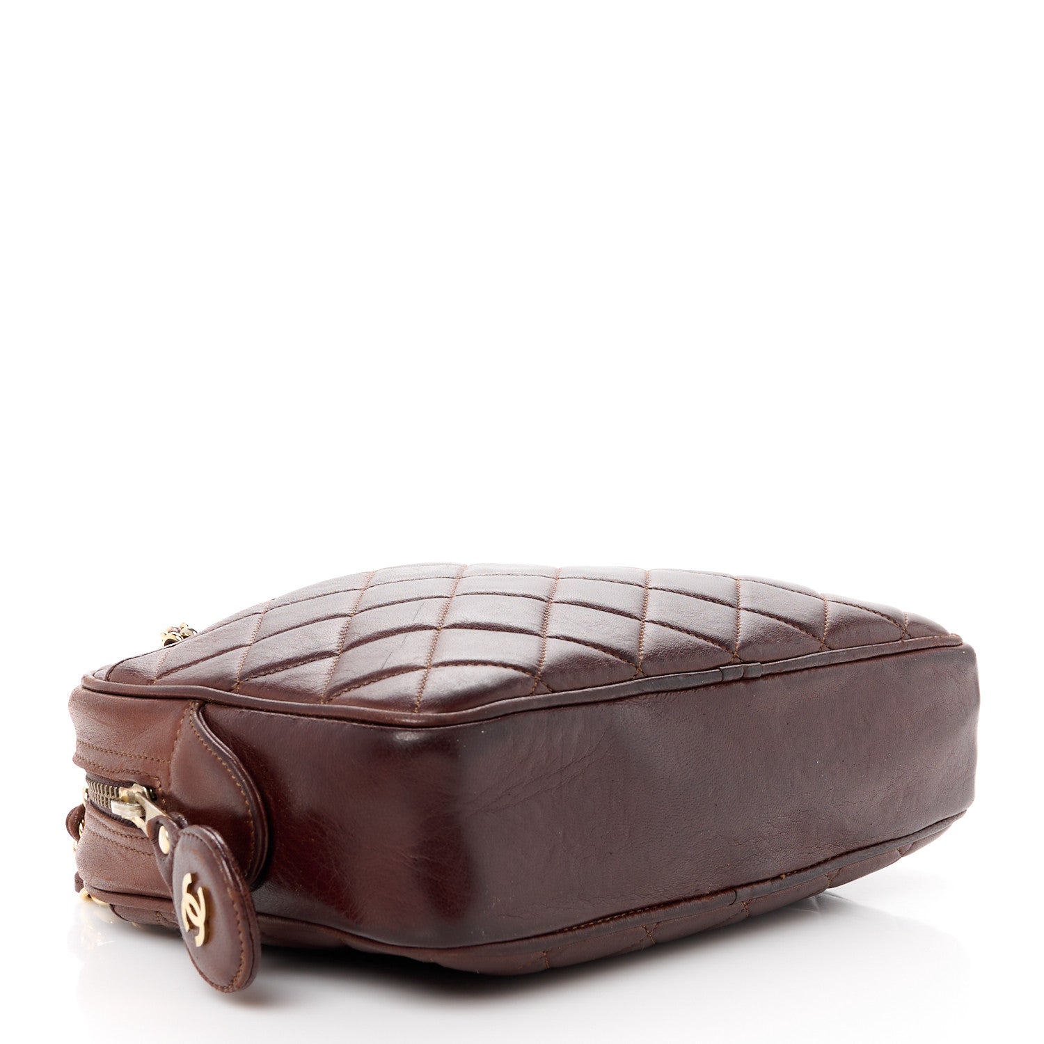 Chanel Lambskin Quilted Camera Case Burgundy 4 of 12