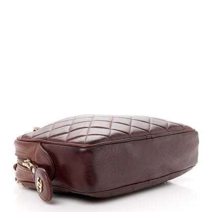 Chanel Lambskin Quilted Camera Case Burgundy 4 of 12