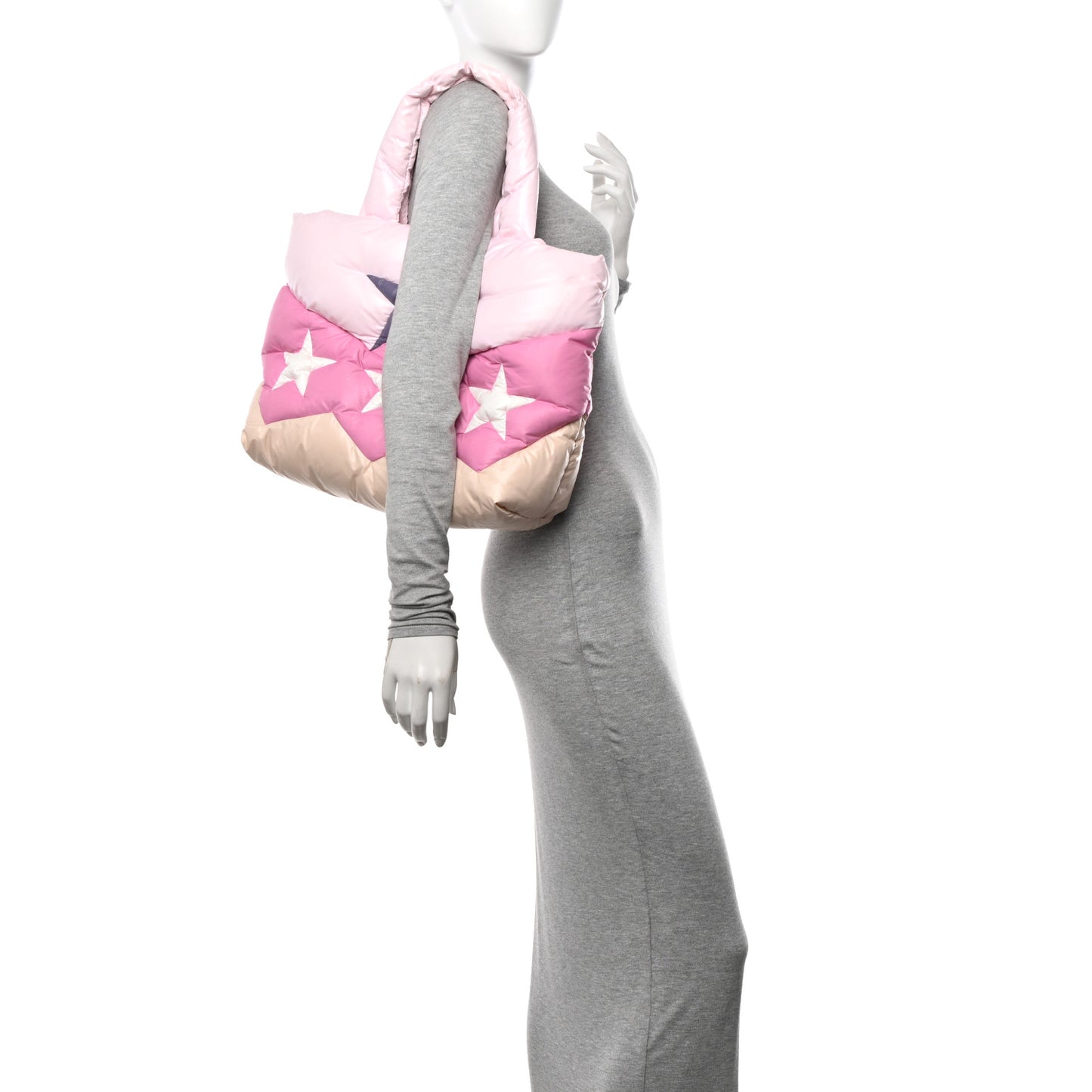 Padded Nylon Quilted Tote Alabaster Primrose