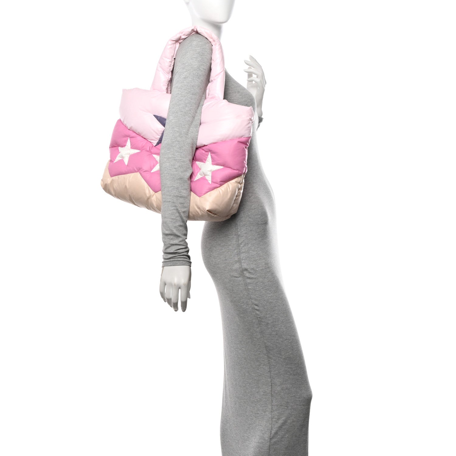 Miu Miu Padded Nylon Quilted Tote Alabaster Primrose 2 of 11