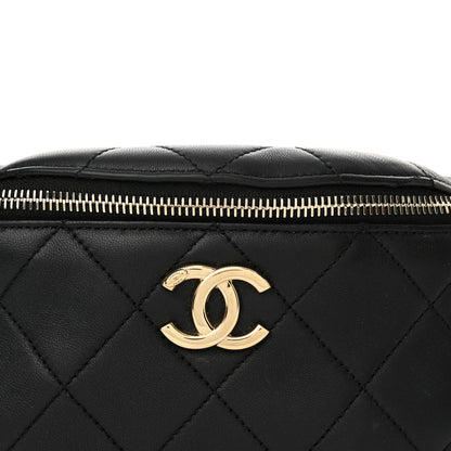 Chanel Lambskin Quilted Resin Bi-Color Waist Bag Fanny Pack Black 8 of 12