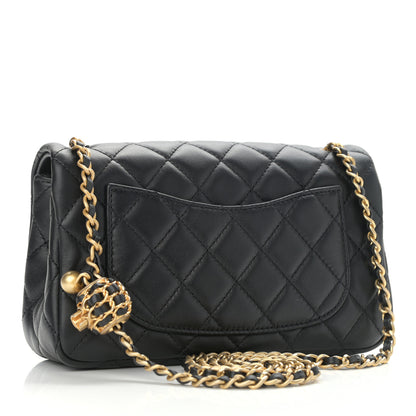 Chanel Lambskin Quilted Mini Rectangular Pearl Crush Flap Black 3 of 12