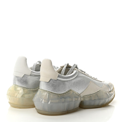 Jimmy Choo Metallic Calfskin Womens Diamond F Low Top Sneaker 39 White Silver 4 of 11