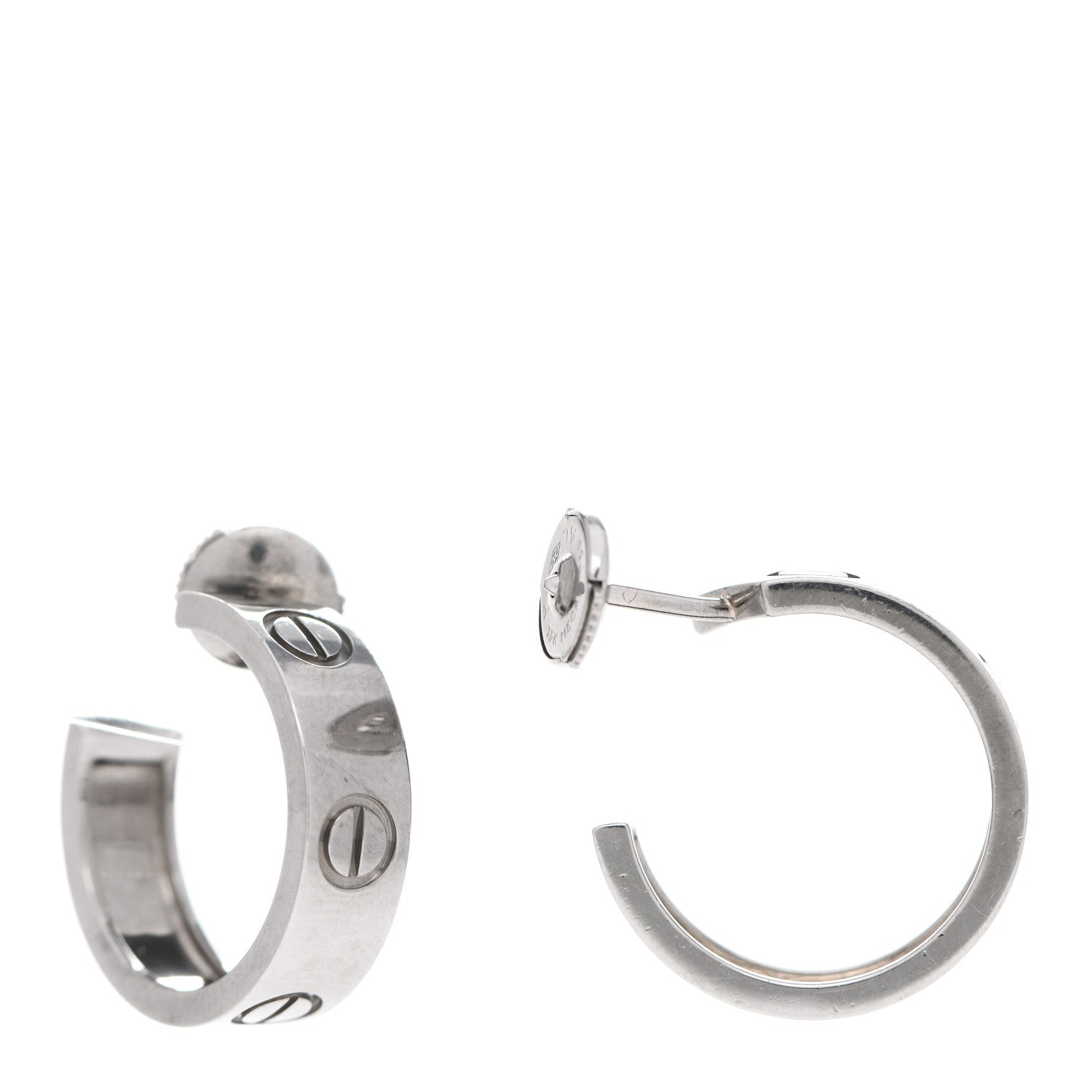 Cartier 18K White Gold 5.5mm LOVE Hoop Earrings 1 of 6
