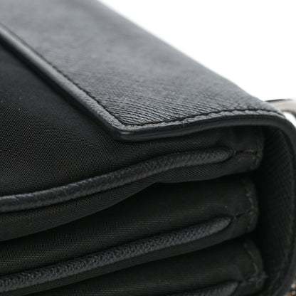 Prada Saffiano Tessuto Nylon Chain Shoulder Bag Black 15 of 15