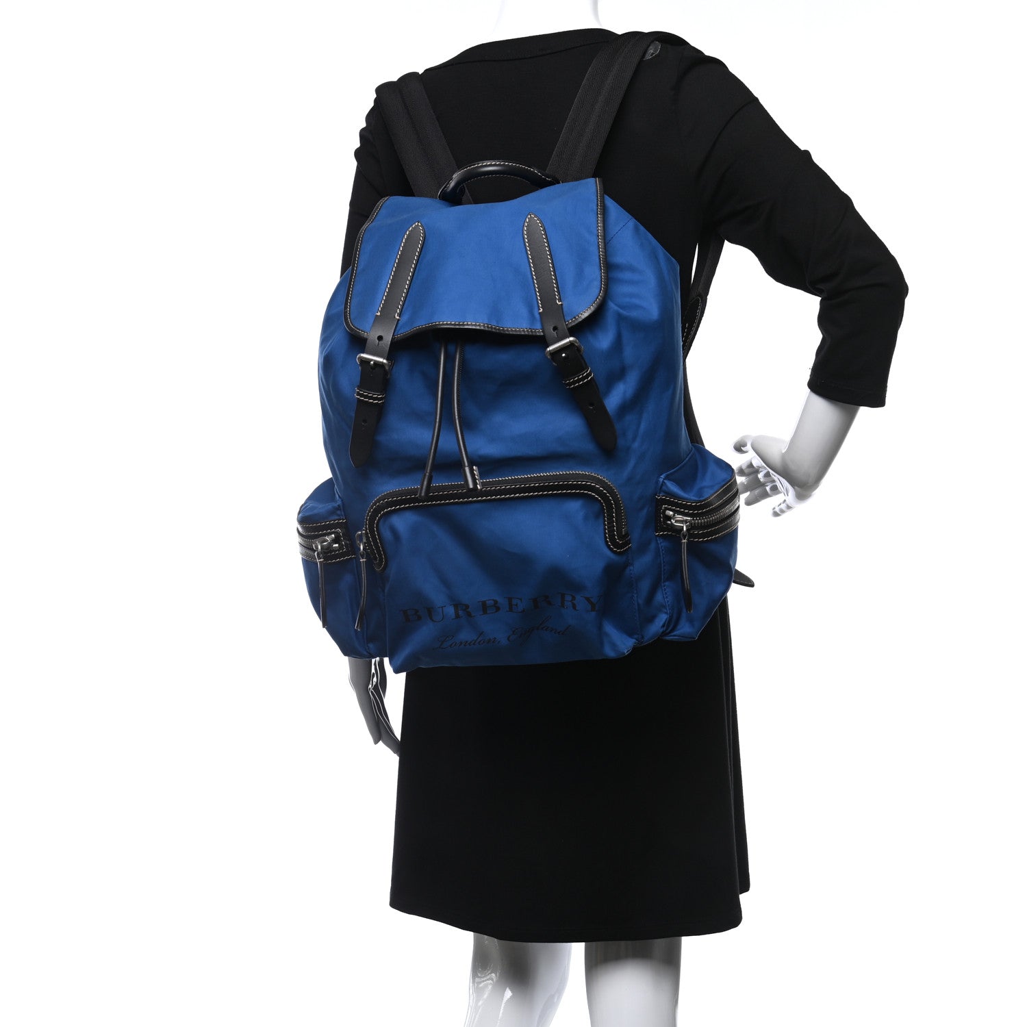 Burberry Nylon Logo Print Large Rucksack Backpack Bright Blue 2 of 14