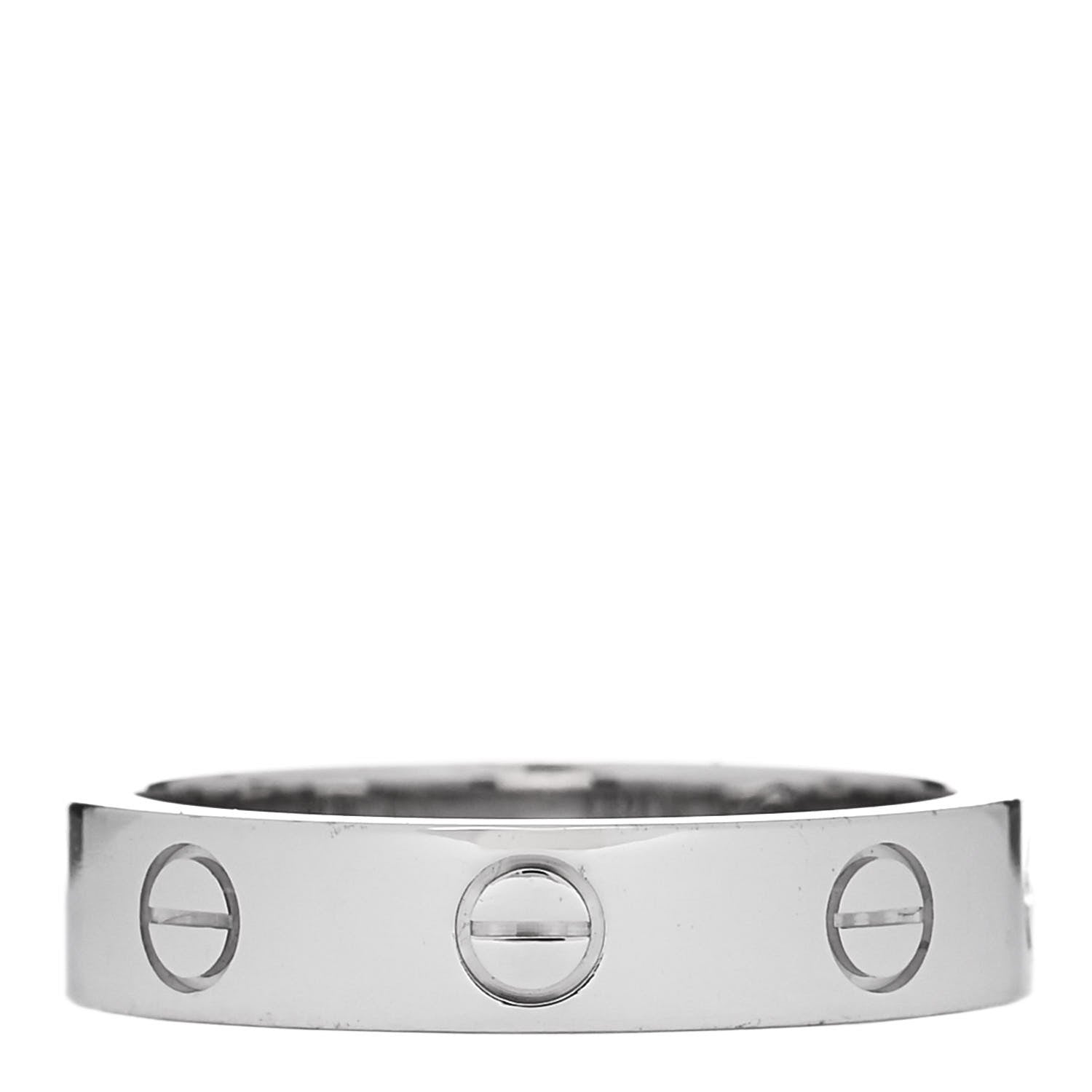 Cartier 18K White Gold Diamond 4mm LOVE Wedding Band Ring 50 5.25 3 of 5