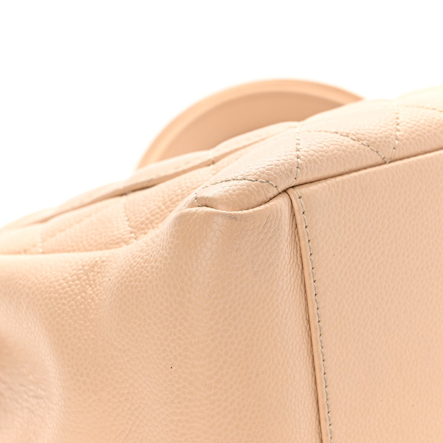 Caviar Quilted Grand Shopping Tote GST Beige Clair