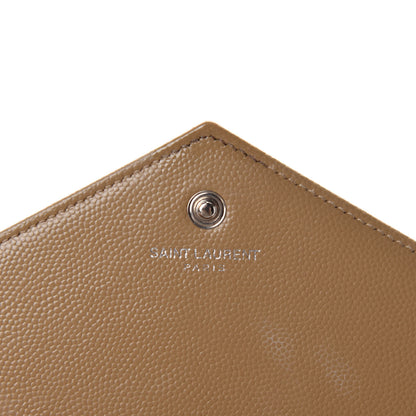 Saint Laurent Grain De Poudre Matelasse Chevron Monogram Chain Wallet Deep Beige 8 of 12