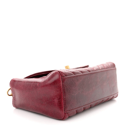 Chanel Glazed Calfskin Chevron Quilted Small Hampton Flap Burgundy 4 of 10