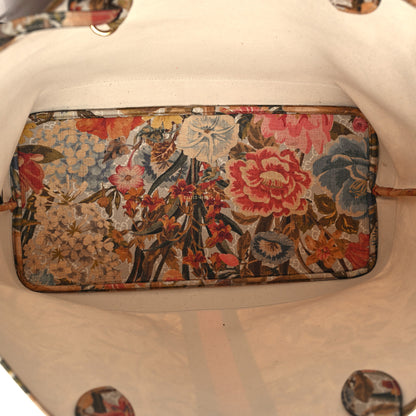 Gucci GG Supreme Monogram Water Flora Web Large Ophidia Tote Beige White Multicolor 6 of 12