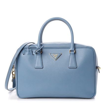 Prada Saffiano Lux Petite Bowler Blue 1 of 9