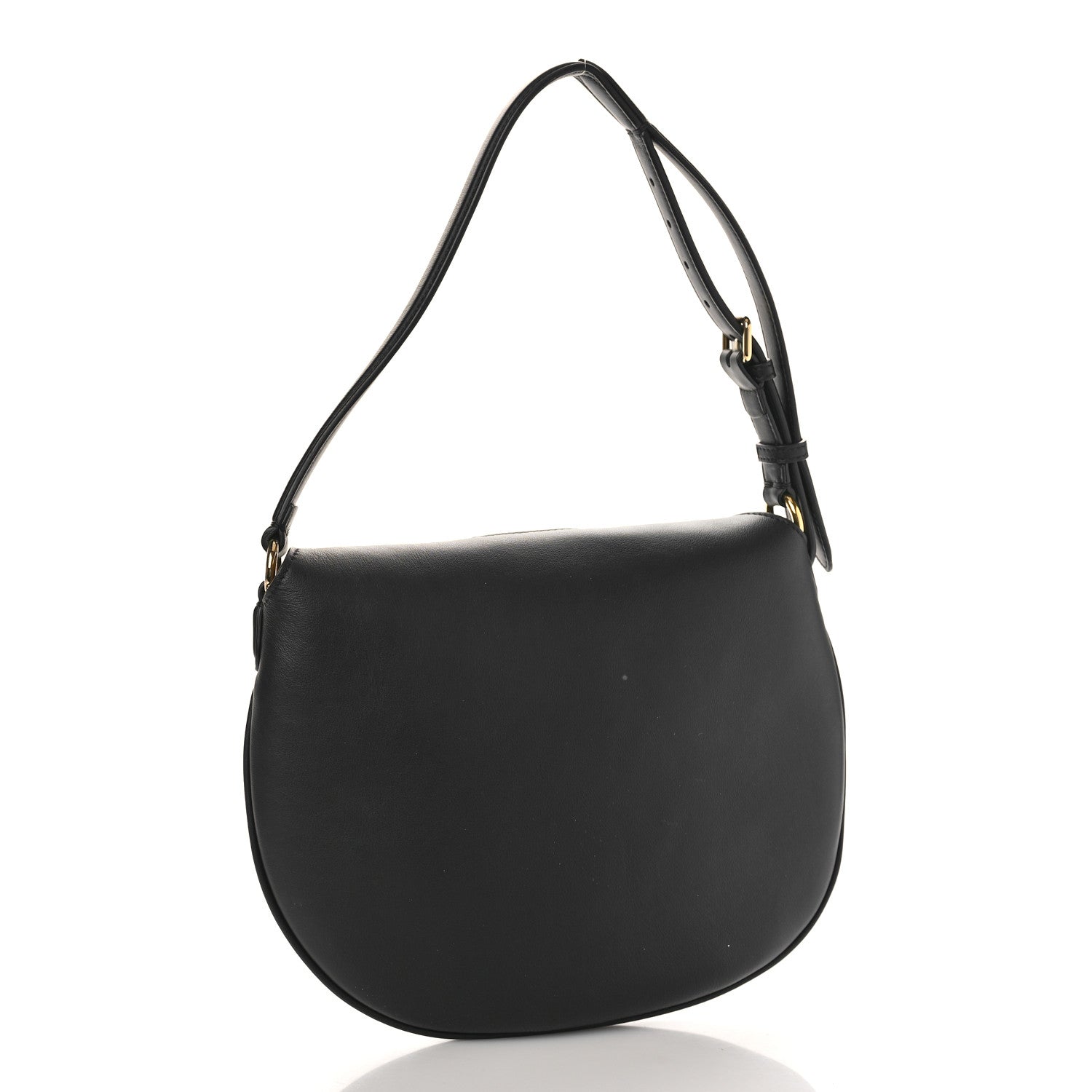 Fendi Vitello Grace Suede Small Croissant Hobo Black 3 of 8