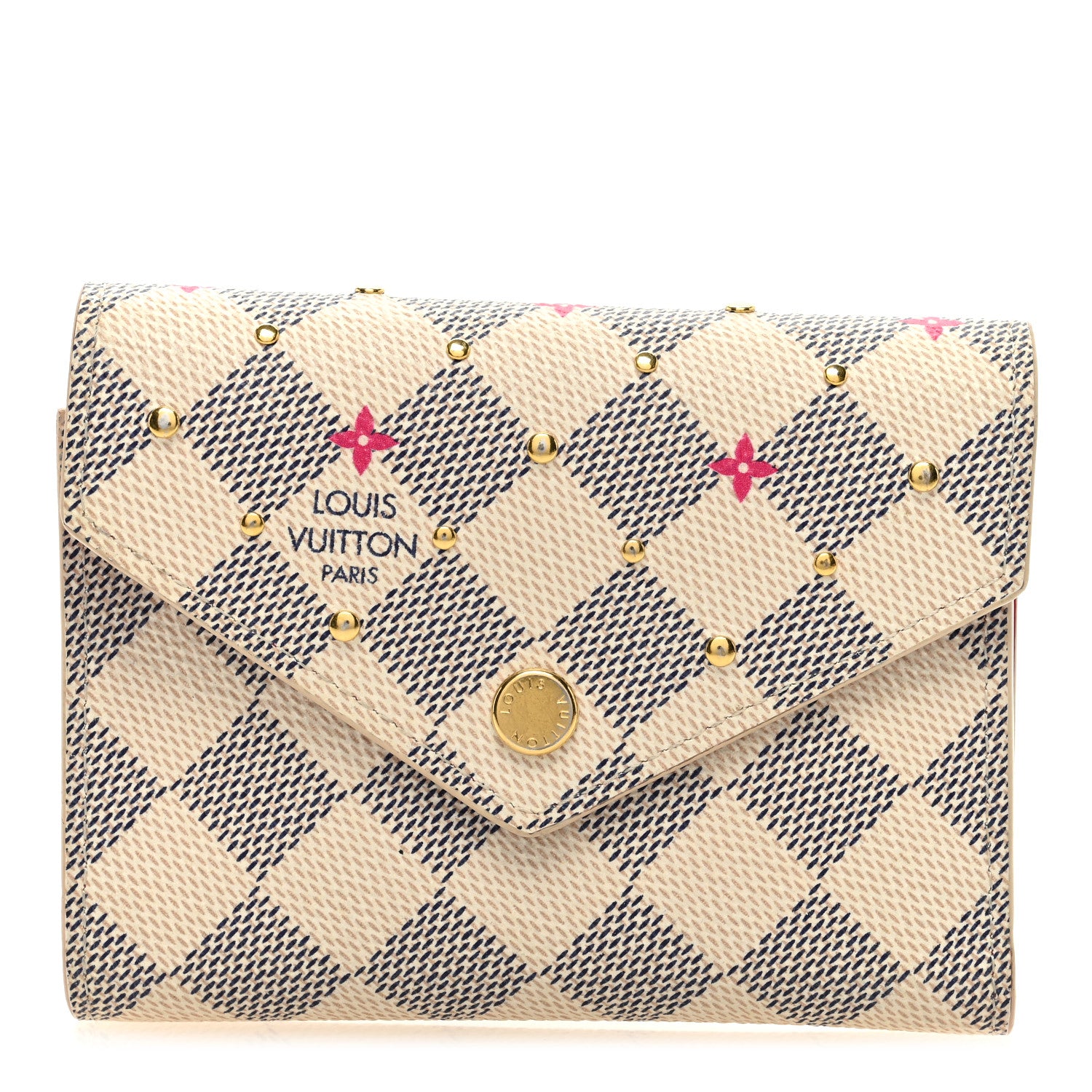 Louis Vuitton Damier Azur Studded Victorine Wallet 1 of 6