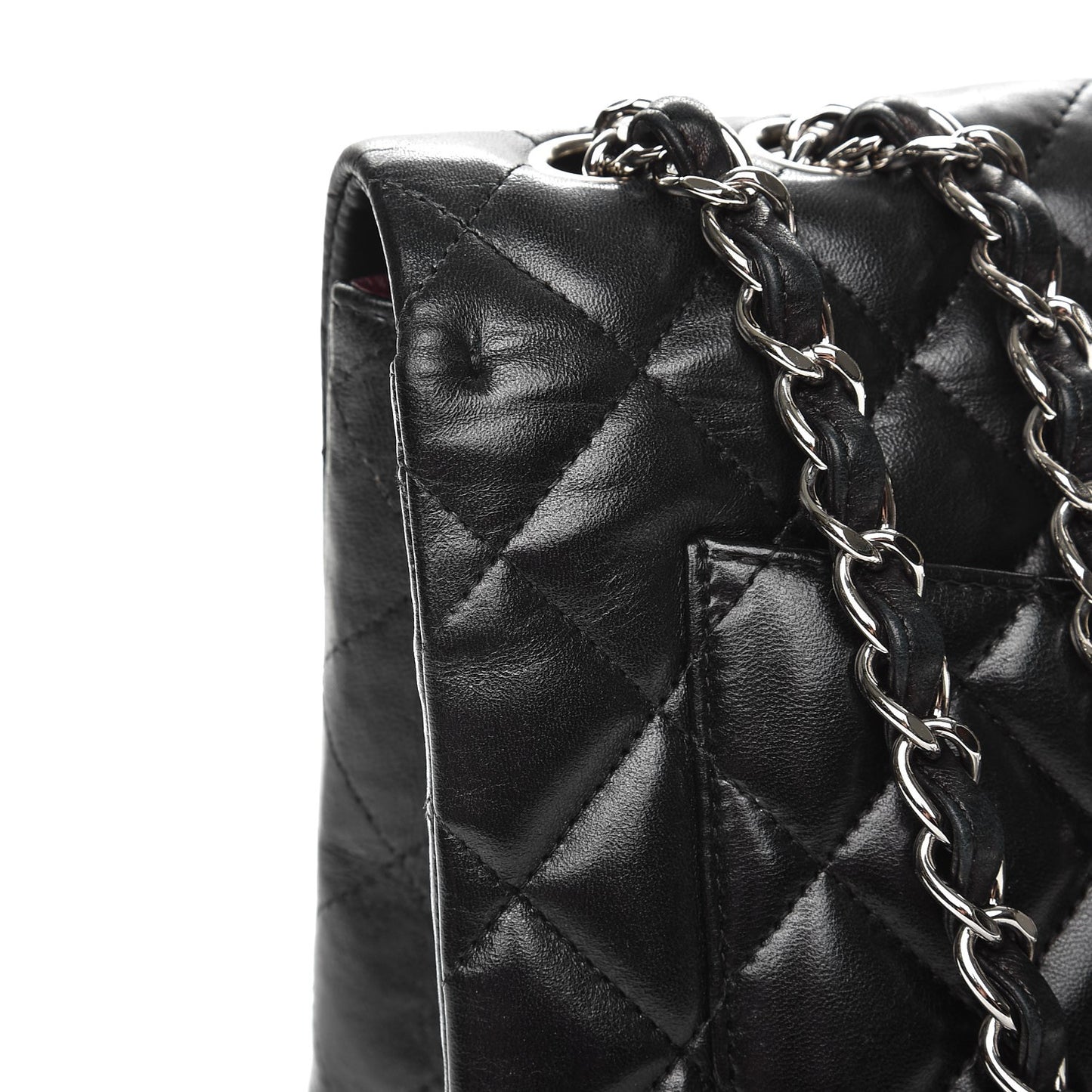 Lambskin Quilted Jumbo Single Flap Black