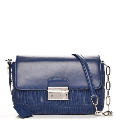 Prada Nappa Gaufre Sound Chain Flap Shoulder Bag Inchiostro 1 of 12