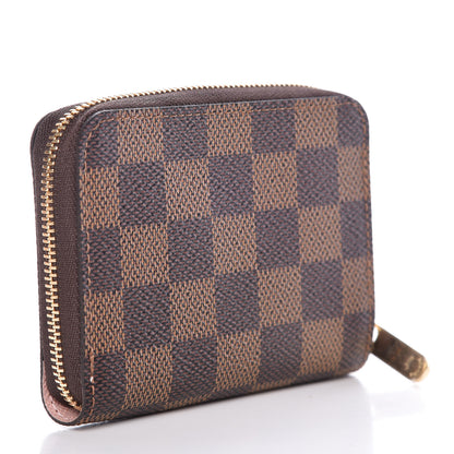 Louis Vuitton Damier Ebene Zippy Coin Purse Rose Ballerine 3 of 8