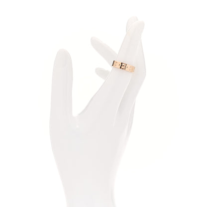 Hermes 18K Rose Gold Diamond PM Kelly Ring 50 5.5 2 of 5