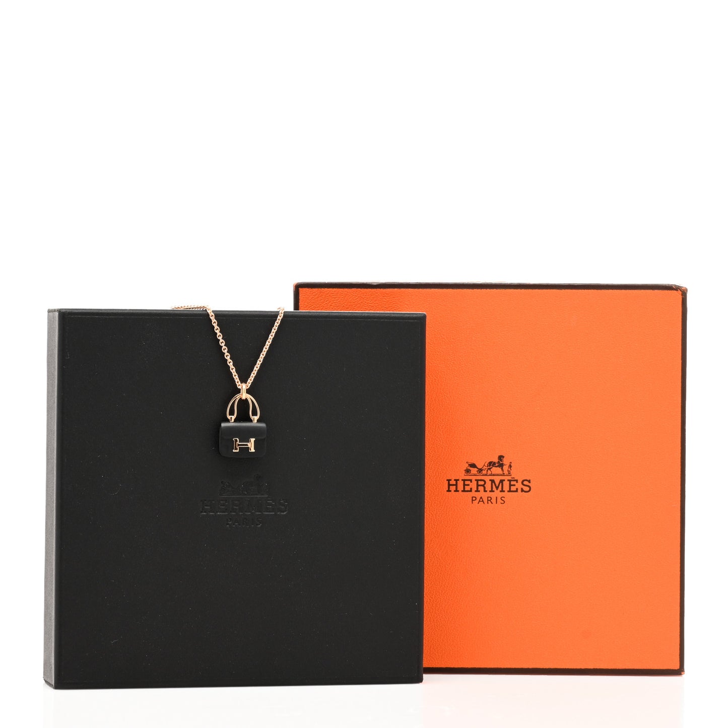 18K Rose Gold Black Jade Constance Amulettes Pendant Necklace