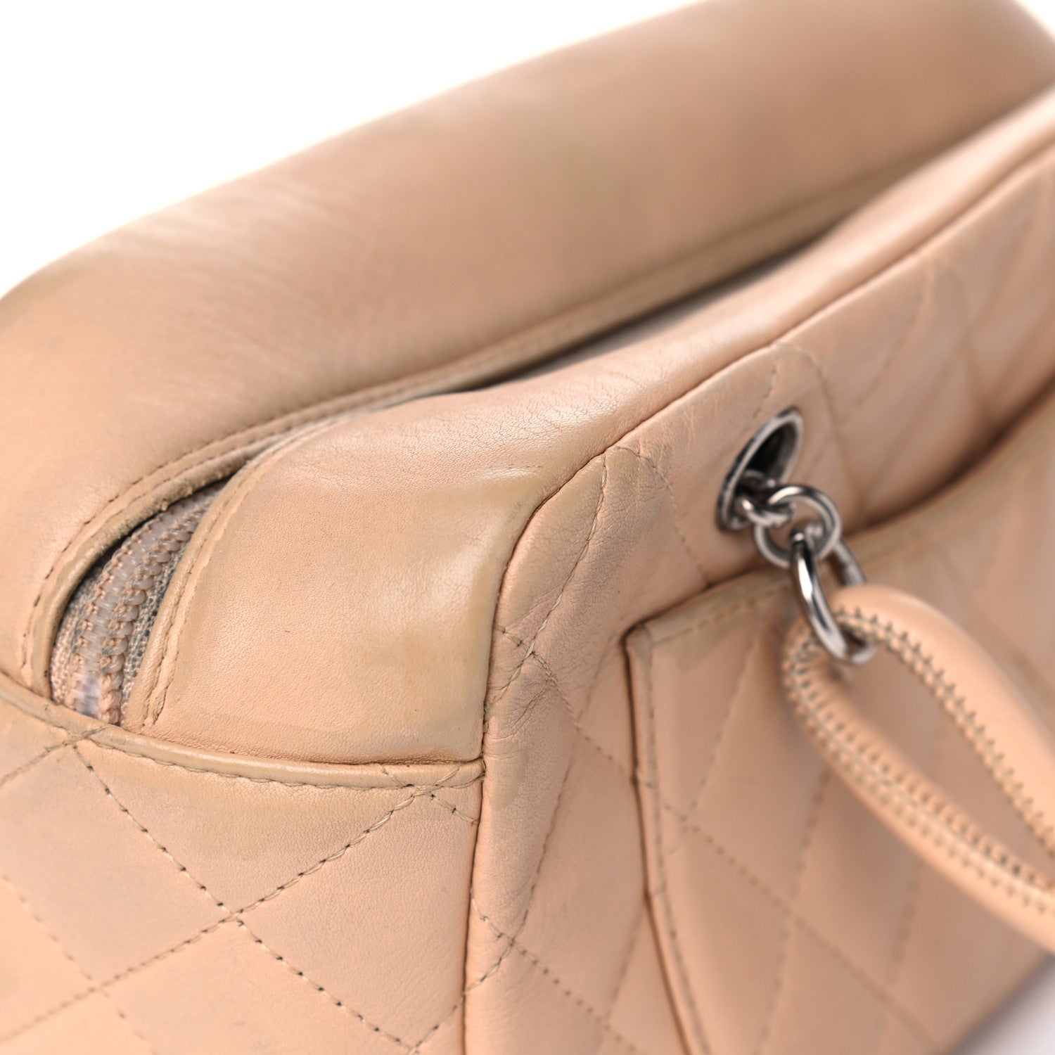 Chanel Calfskin Quilted Small Cambon Bowler Beige 14 of 19