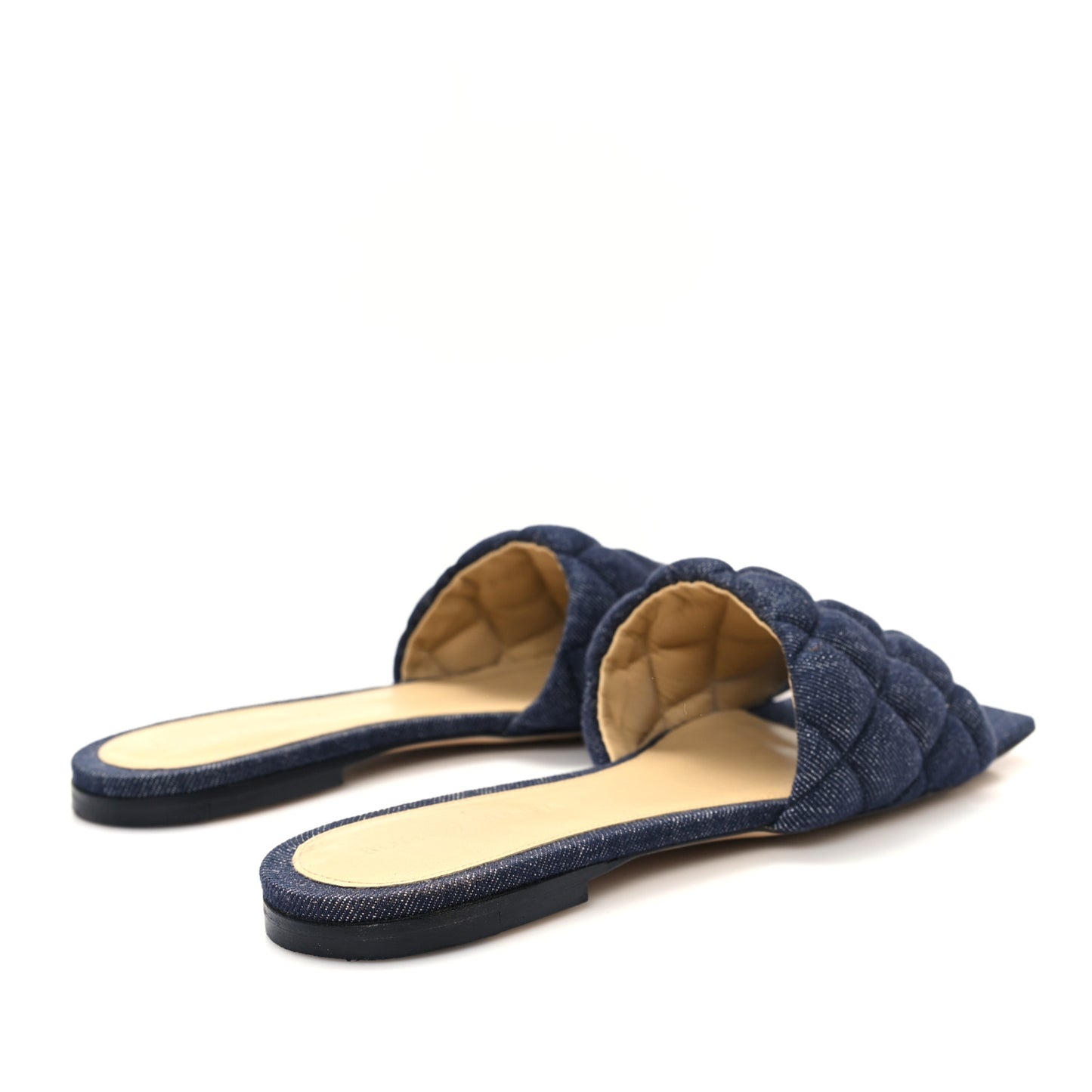 Denim Matelasse Padded Flat Sandals 37 Indigo