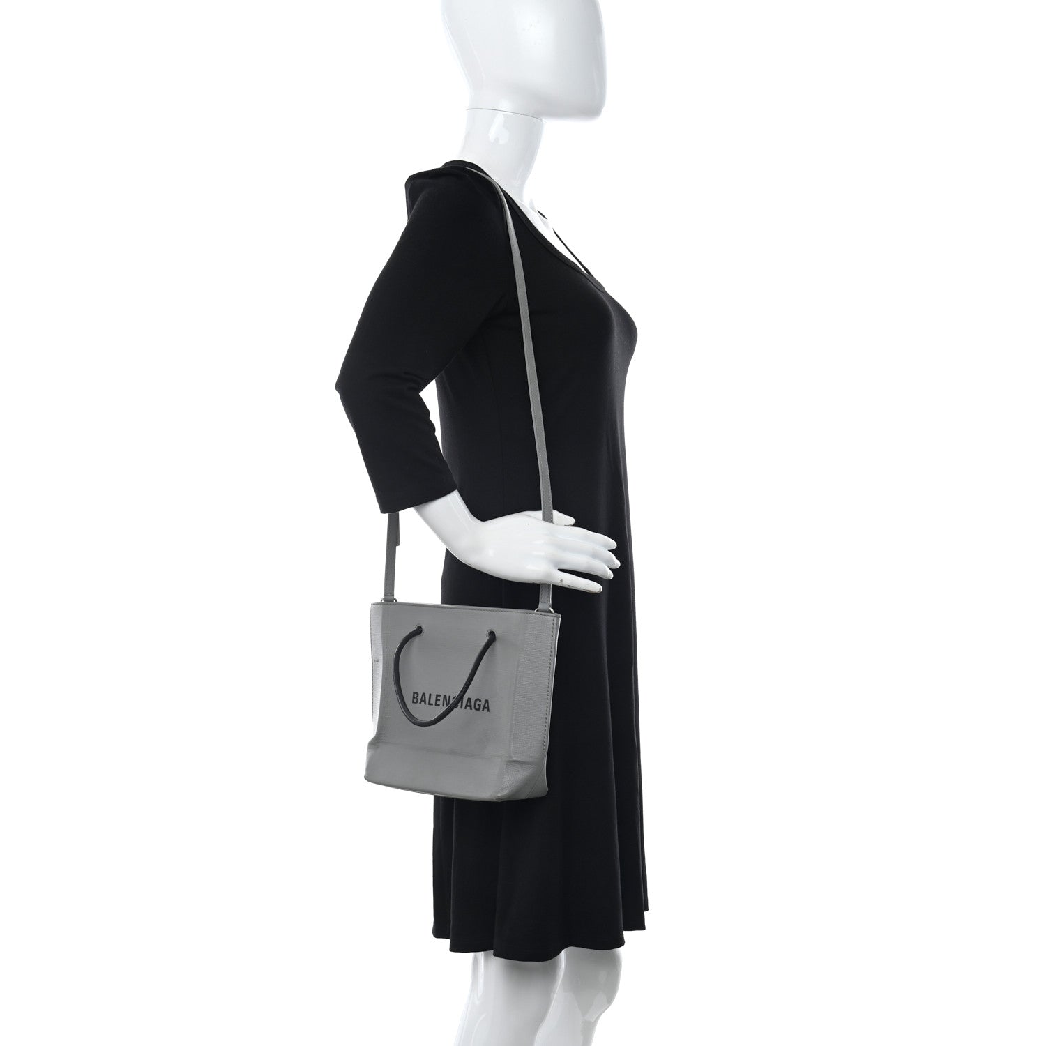 Balenciaga Calfskin Logo XXS Shopping Tote Gris Fossile 2 of 10