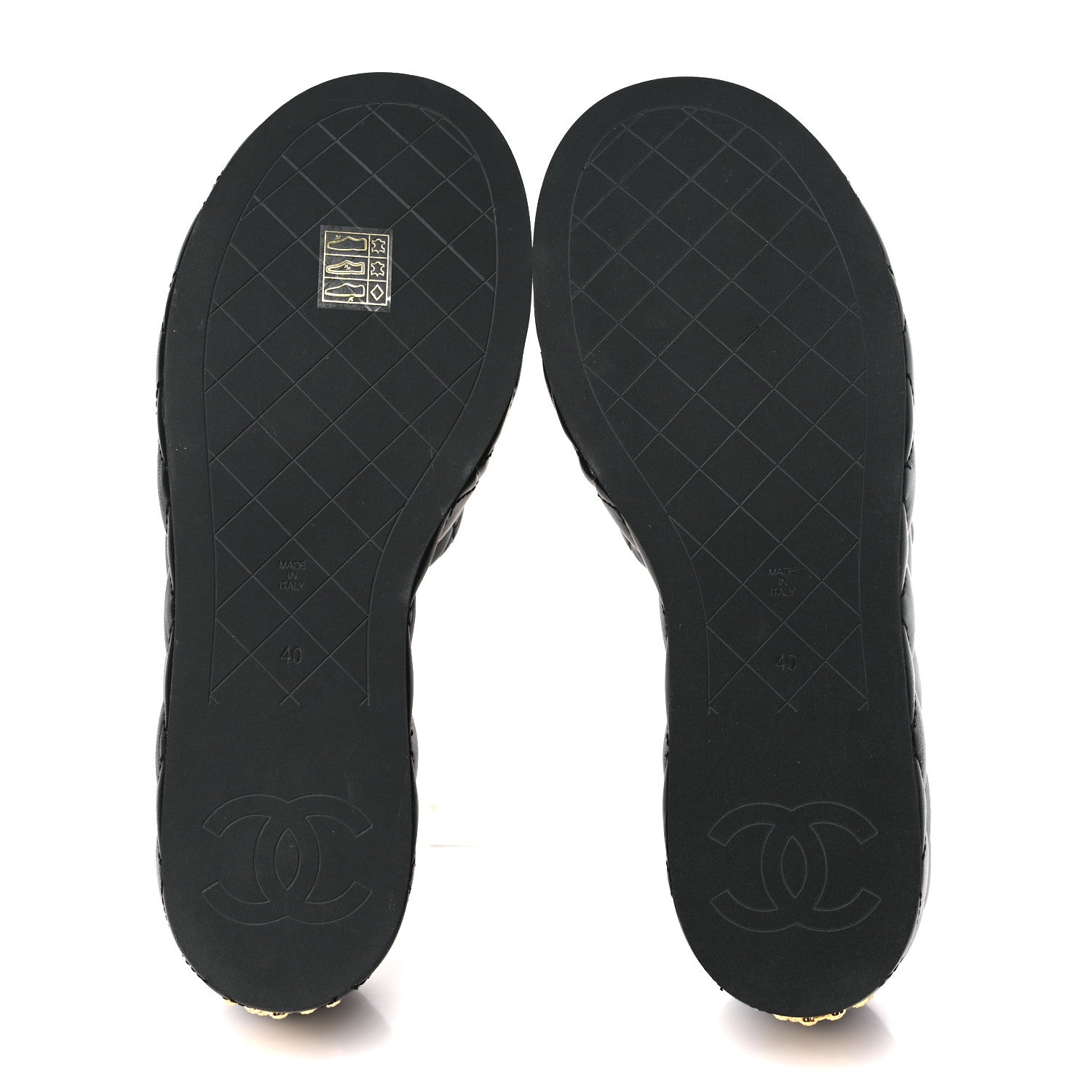 Chanel Lambskin Quilted Camelia CC Wedge Sandal Mules 40 Black 5 of 8
