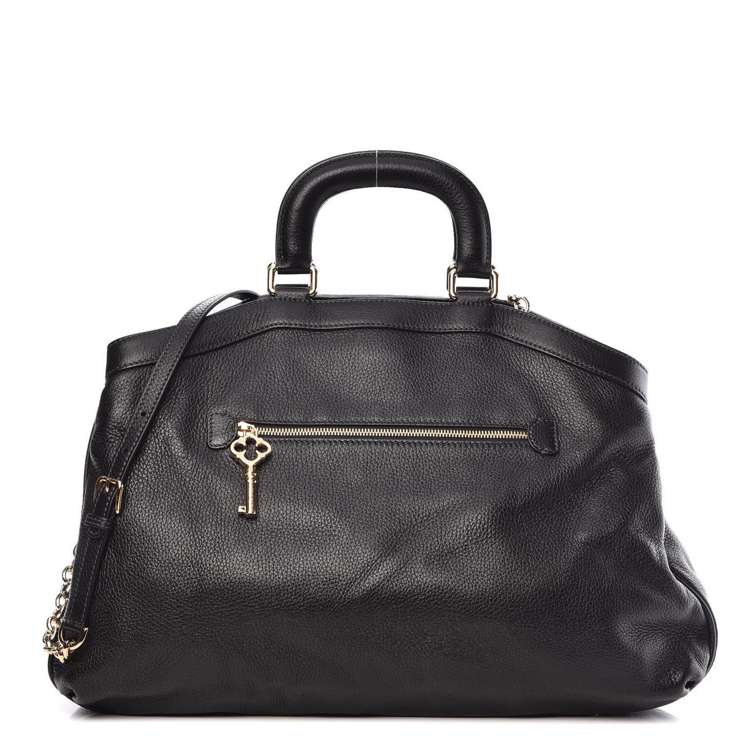 Calfskin Key Zip Tote Black