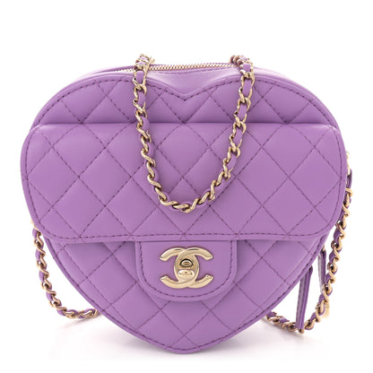 Chanel Lambskin Quilted CC In Love Heart Bag Purple 1 of 11