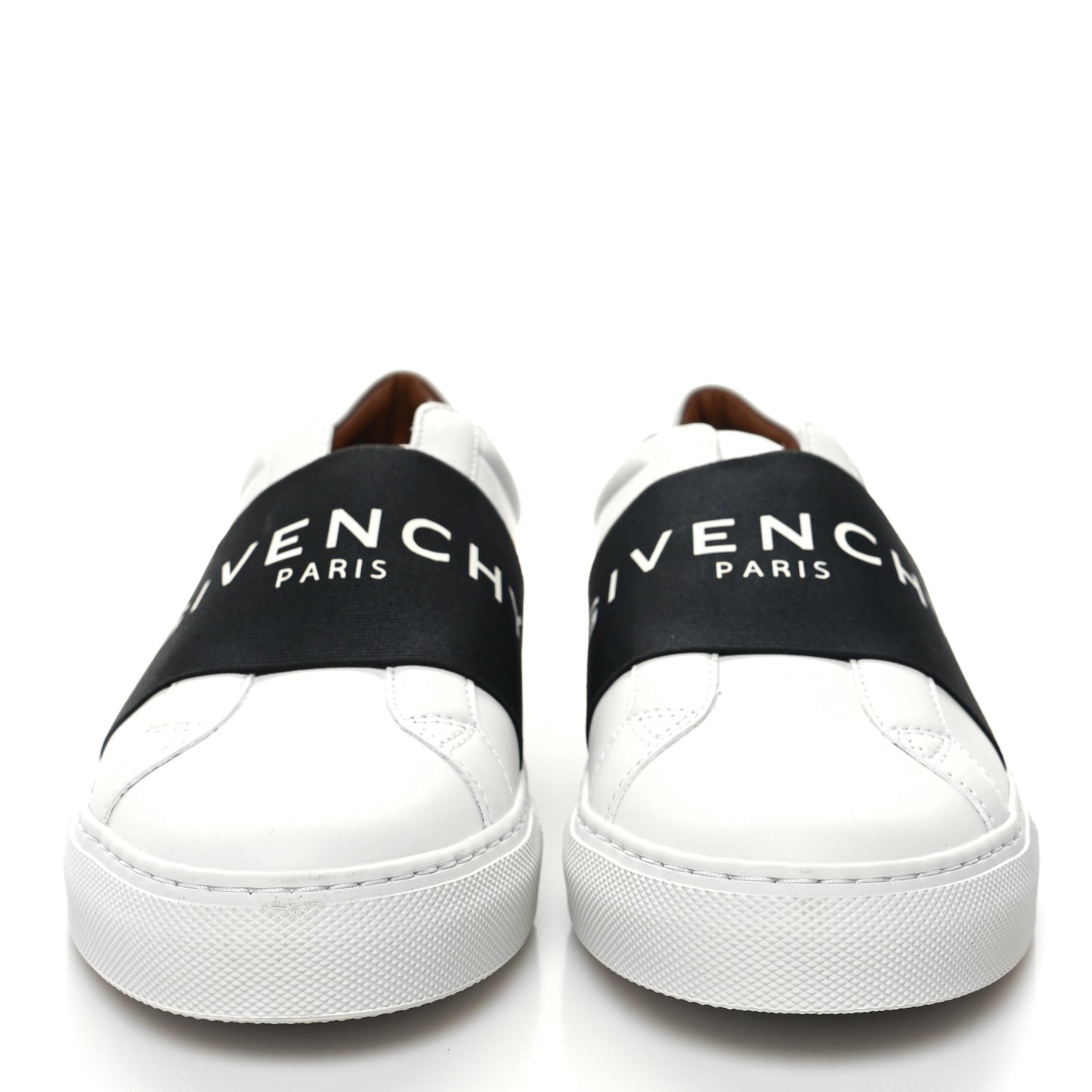 Calfskin Band Logo Womens Urban Street Sneakers 39 White Black