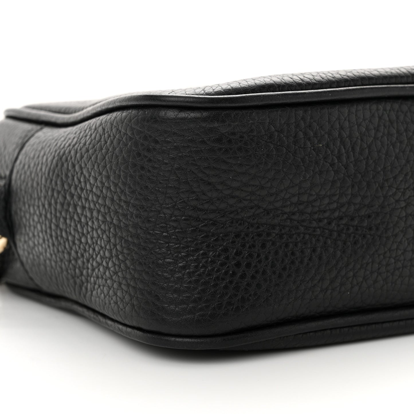 Pebbled Calfskin Small Soho Disco Bag Black