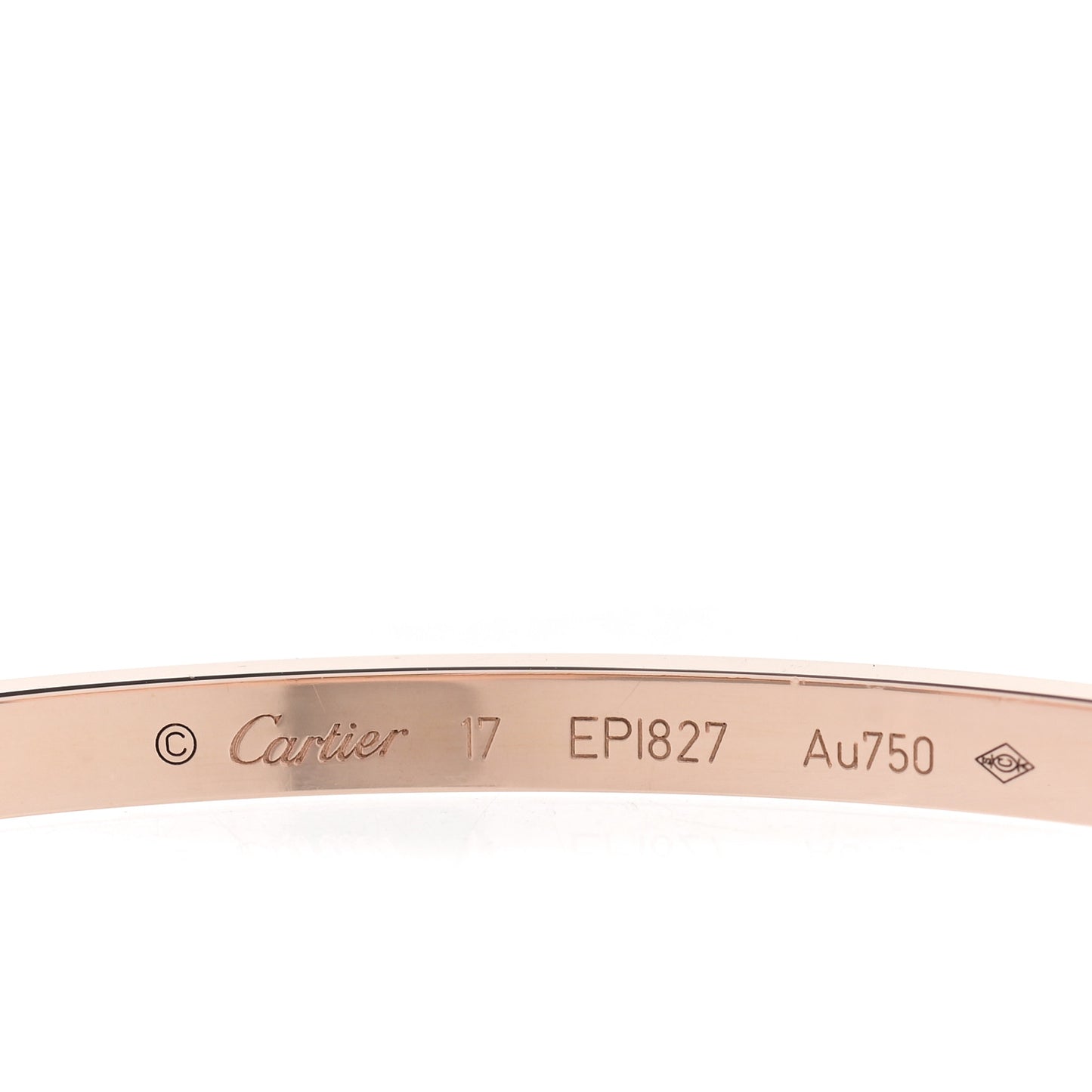 18K Pink Gold Diamond Small LOVE Paved Bracelet 17