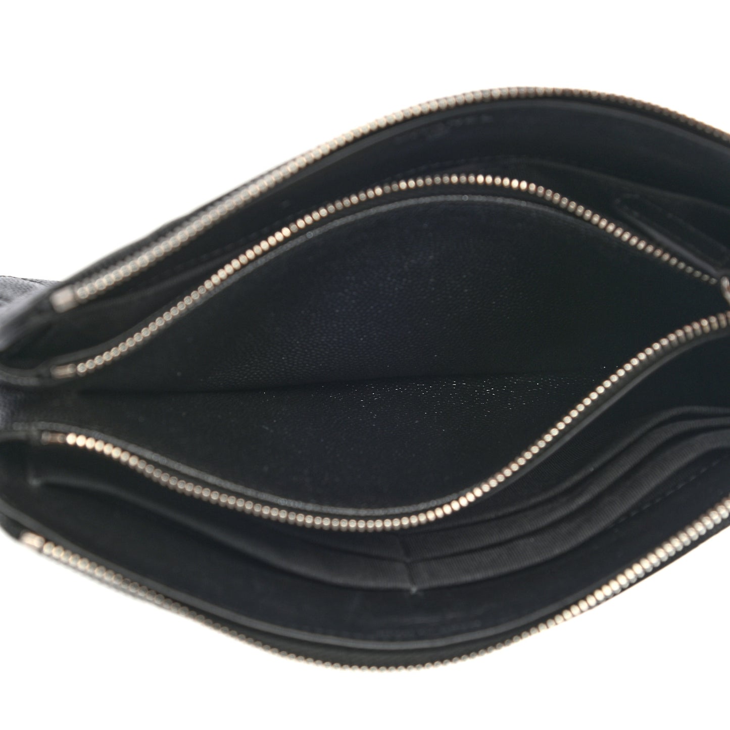 Caviar Quilted Small Zipped Pouch Black