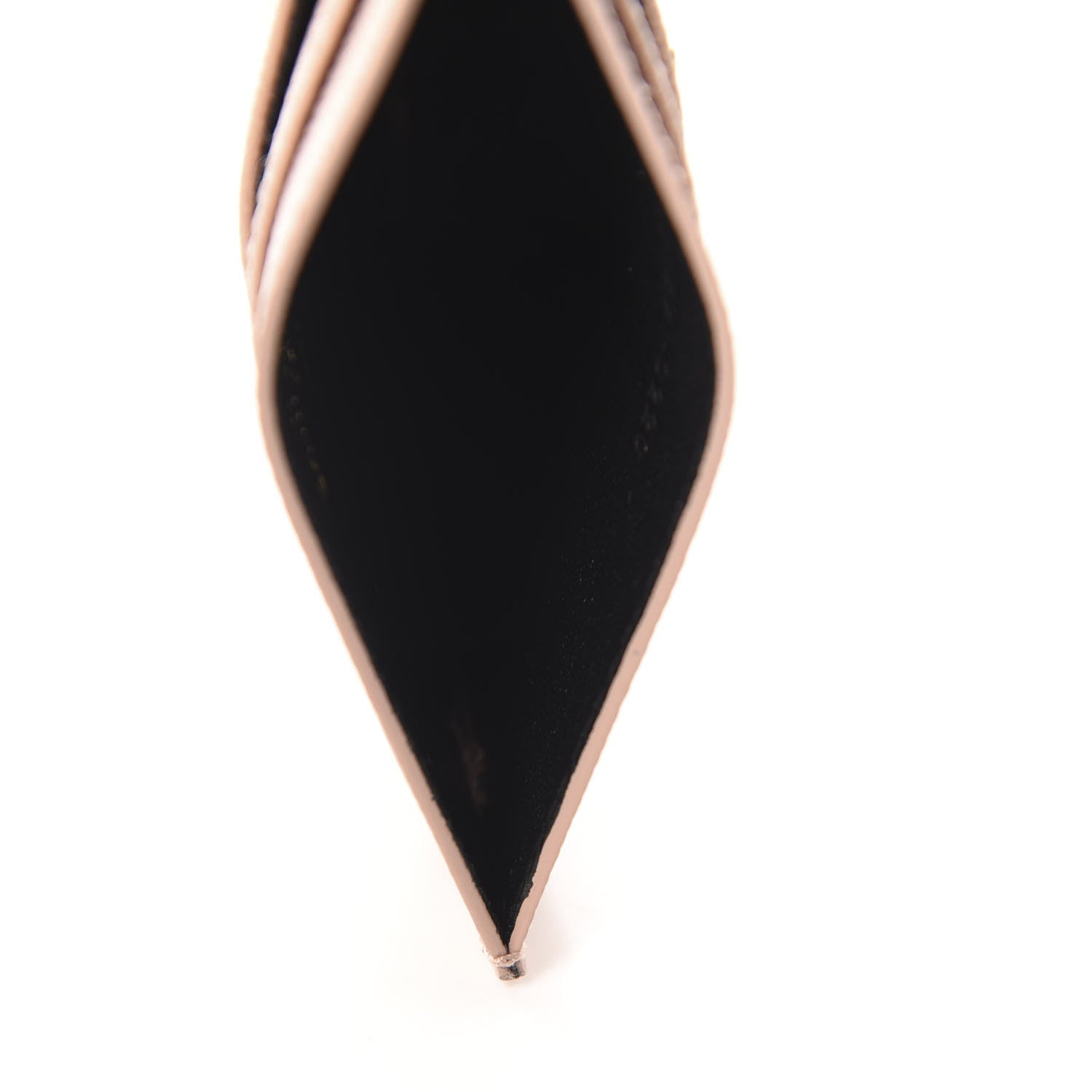 Saint Laurent Grain De Poudre Matelasse Chevron Monogram Credit Card Case Pale Blush 5 of 8