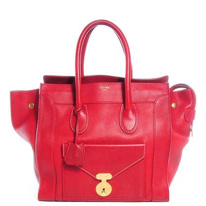 Celine Smooth Calfskin Mini Luggage Envelope Tote Red 1 of 9