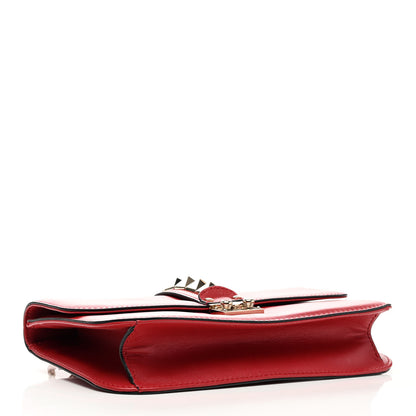 Valentino Garavani Vitello Medium Glam Lock Rockstud Flap Red 4 of 9