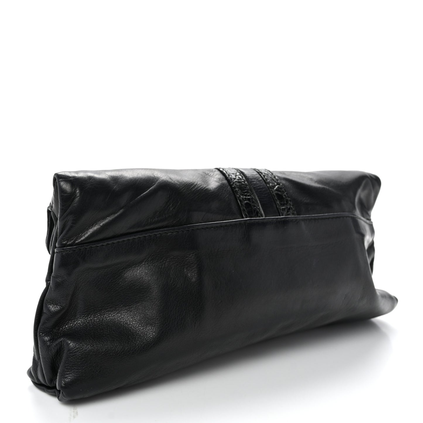 Calfskin Bamboo Croisette Clutch Black