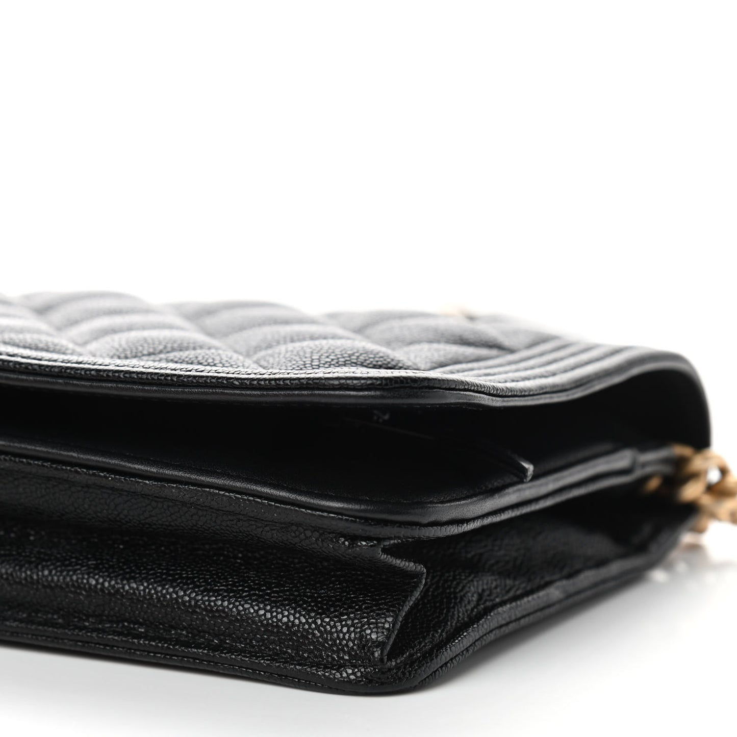 Caviar Quilted Boy Wallet On Chain WOC Black