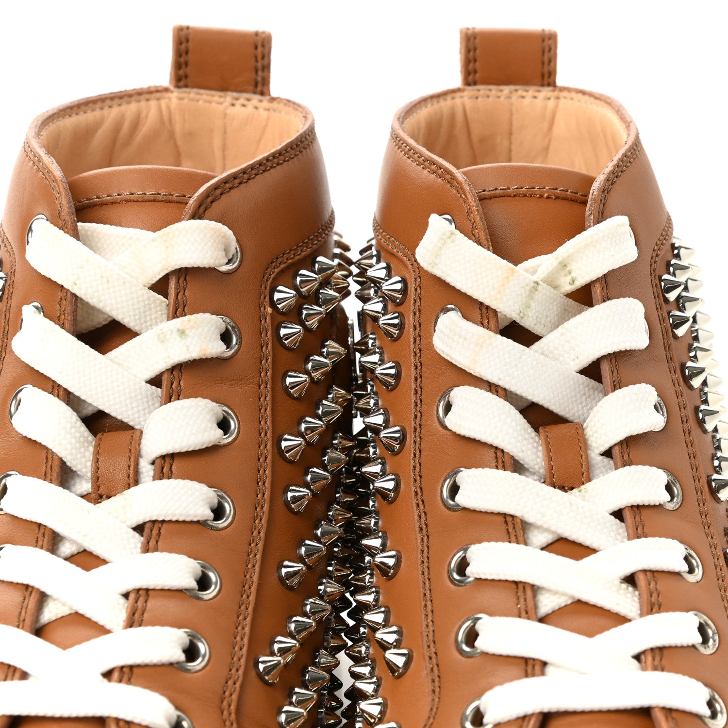 Christian Louboutin Calfskin Mens Lou Spikes Flat Sneakers 40
