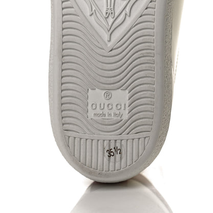 Gucci Calfskin Interlocking G Perforated Womens Ace Sneakers 35.5 White Hibiscus Red 8 of 9