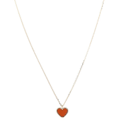 Van Cleef & Arpels 18K Rose Gold Carnelian Sweet Alhambra Heart Pendant Necklace 1 of 7