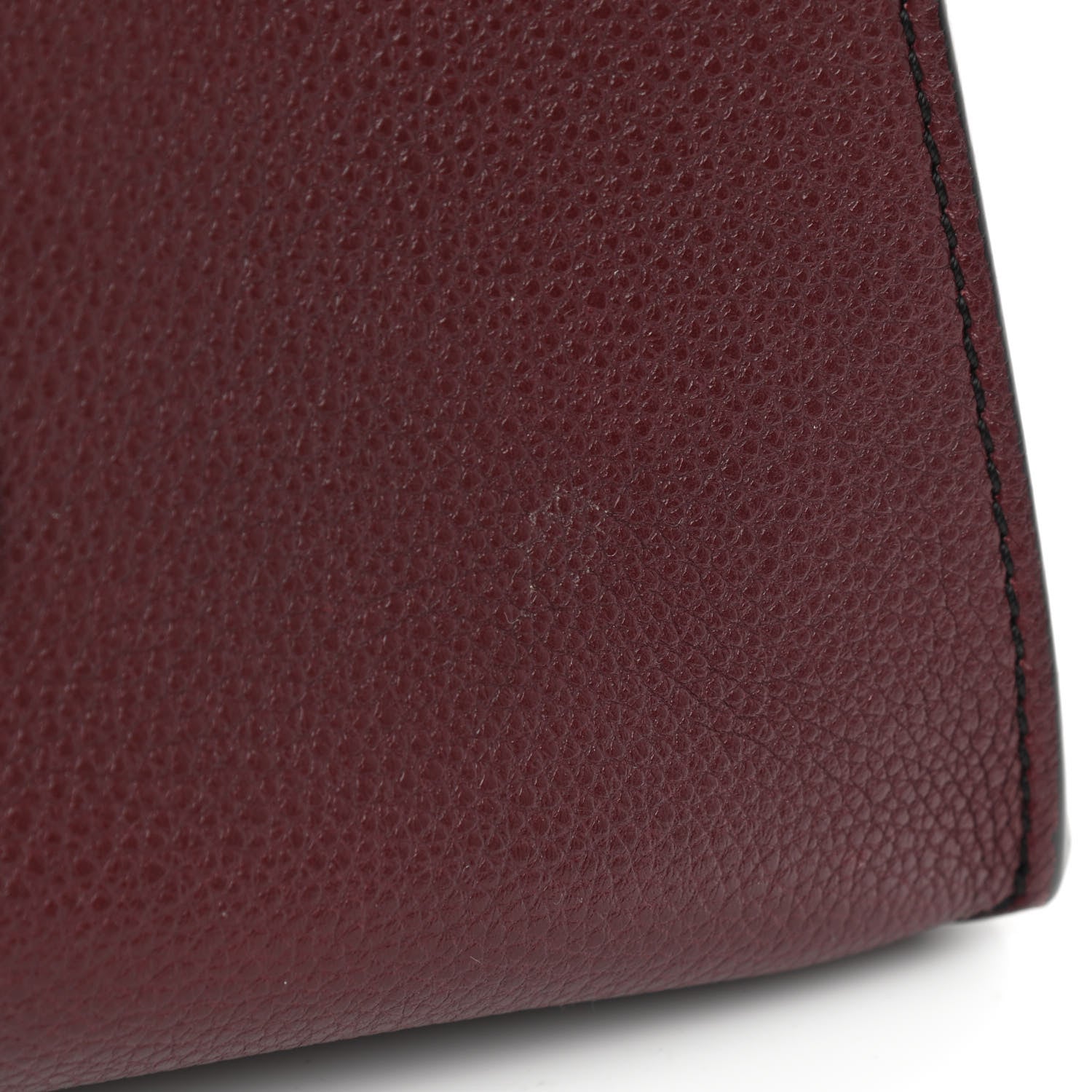 Celine Drummed Calfskin Medium Edge Shoulder Bag Wine 7 of 14