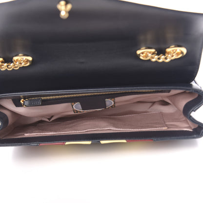 Gucci Vitello Palmellato Lux Crystal Medium Rajah Shoulder Bag Blue Romantic Cerise Butter Multicolor 5 of 11