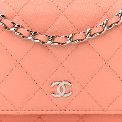 Chanel Caviar Quilted Mini Wallet On Chain WOC Coral 8 of 11