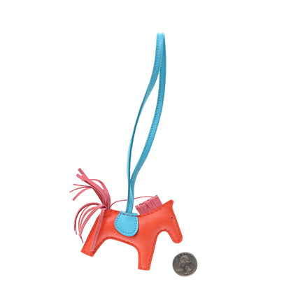 Hermes Milo Lambskin Grigri Rodeo Horse Bag Charm PM Orange Poppy Rose Azalee Bleu Azteque 2 of 3