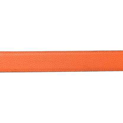 Hermes Box Togo 32mm H Belt 80 32 Black Orange 6 of 7