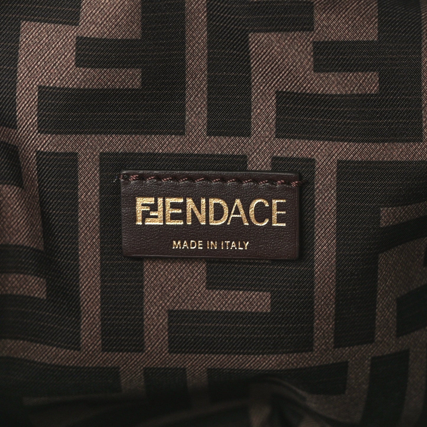 X VERSACE Nylon Fendace FF Baroque Print Small Trapezoid Beauty Pouch Gold