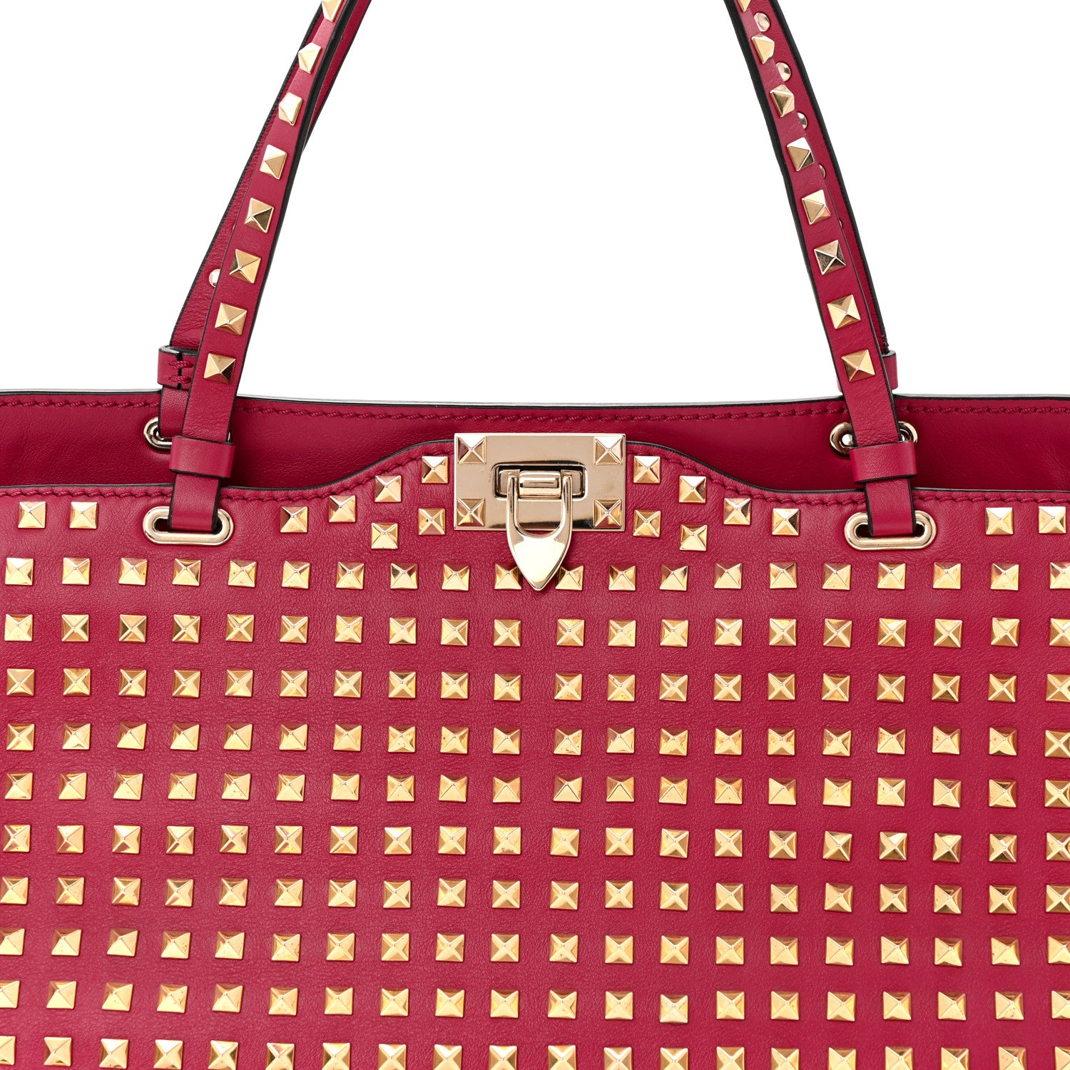 Valentino Garavani Vitello Medium Rockstud All Over Tote Cyclamin 7 of 11