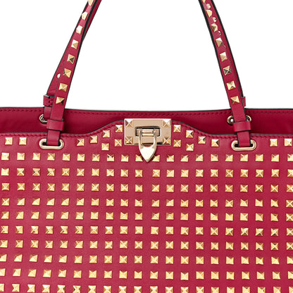 Valentino Garavani Vitello Medium Rockstud All Over Tote Cyclamin 7 of 11