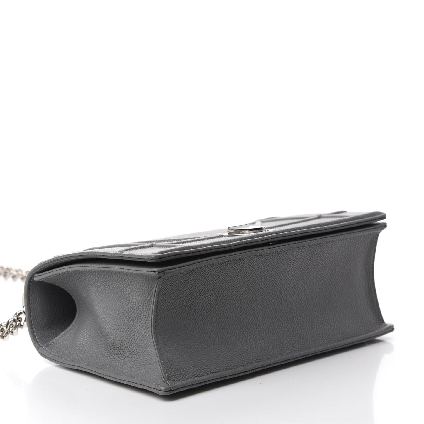 Grained Calfskin Medium Diorama Flap Bag Gris